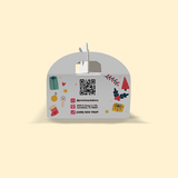 Caja para Pan de Jamón Blanca con Logos y Social Media