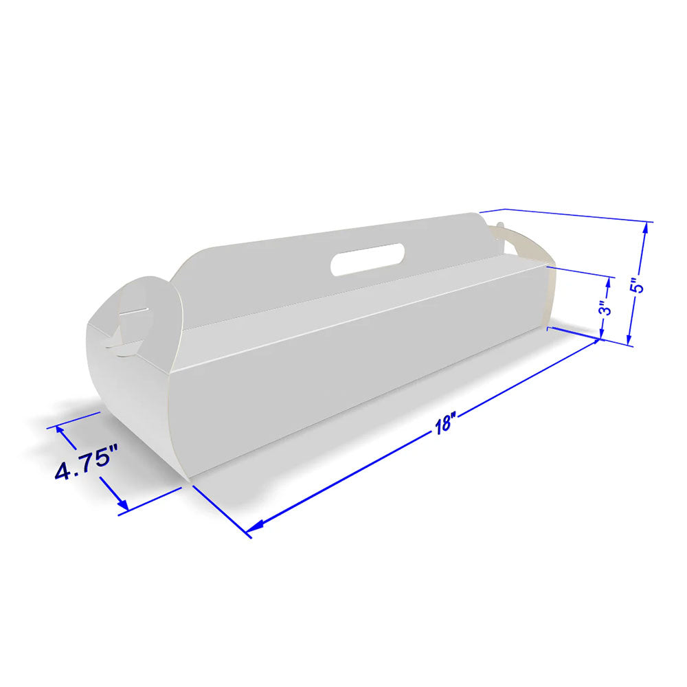 Caja para Pan de Jamón Blanca / Plana