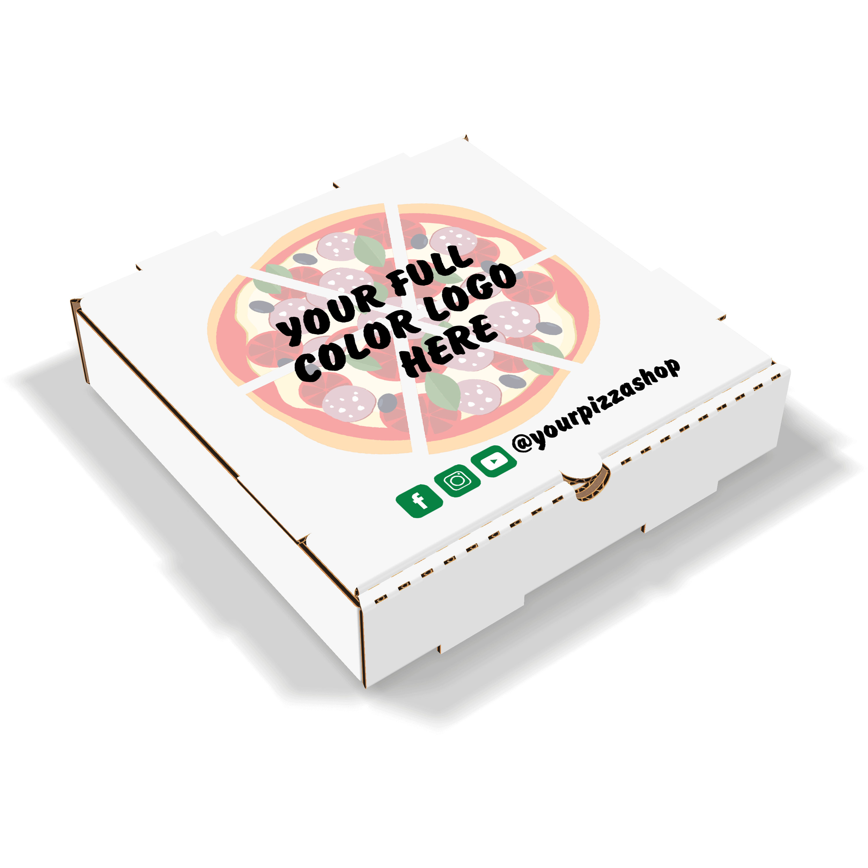 White Pizza Boxes with Custom Logo printed on top – CARTONBAR