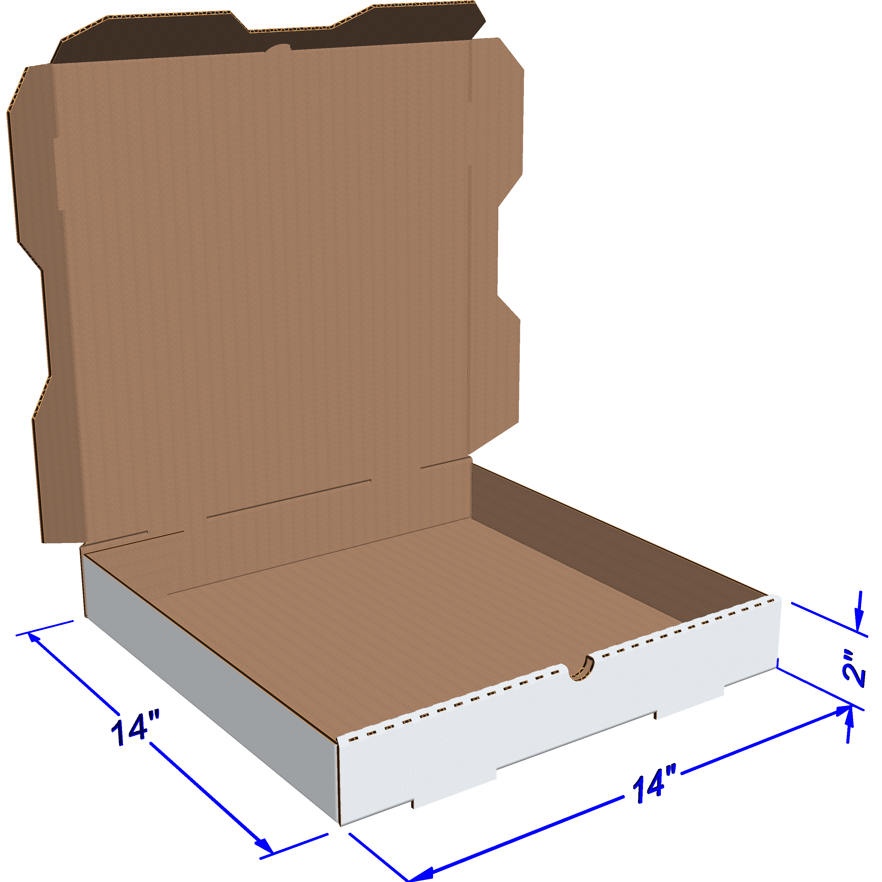 Custom Pizza Boxes - 14"x14"x2" - CARTONBAR