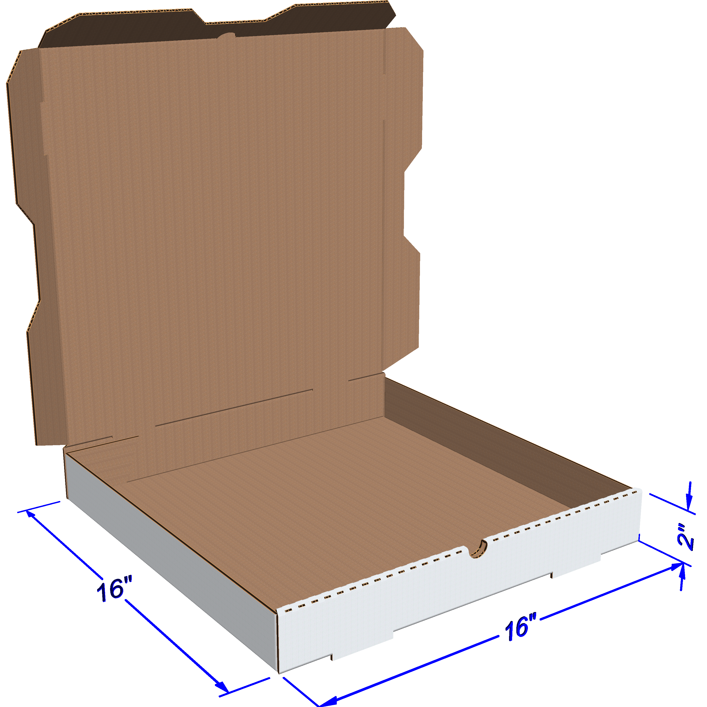 Custom Pizza Boxes - 16"x16"x2" CARTONBAR