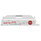 Caja para Pan de Jamón Personalizable con Logos y Social Media (Diseño Feliz Navidad) 