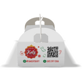 Caja para Pan de Jamón Personalizable con Logos y Social Media (Diseño Feliz Navidad) 