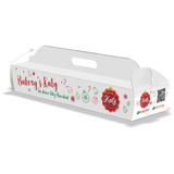 Caja para Pan de Jamón Personalizable con Logos y Social Media (Diseño Feliz Navidad) 