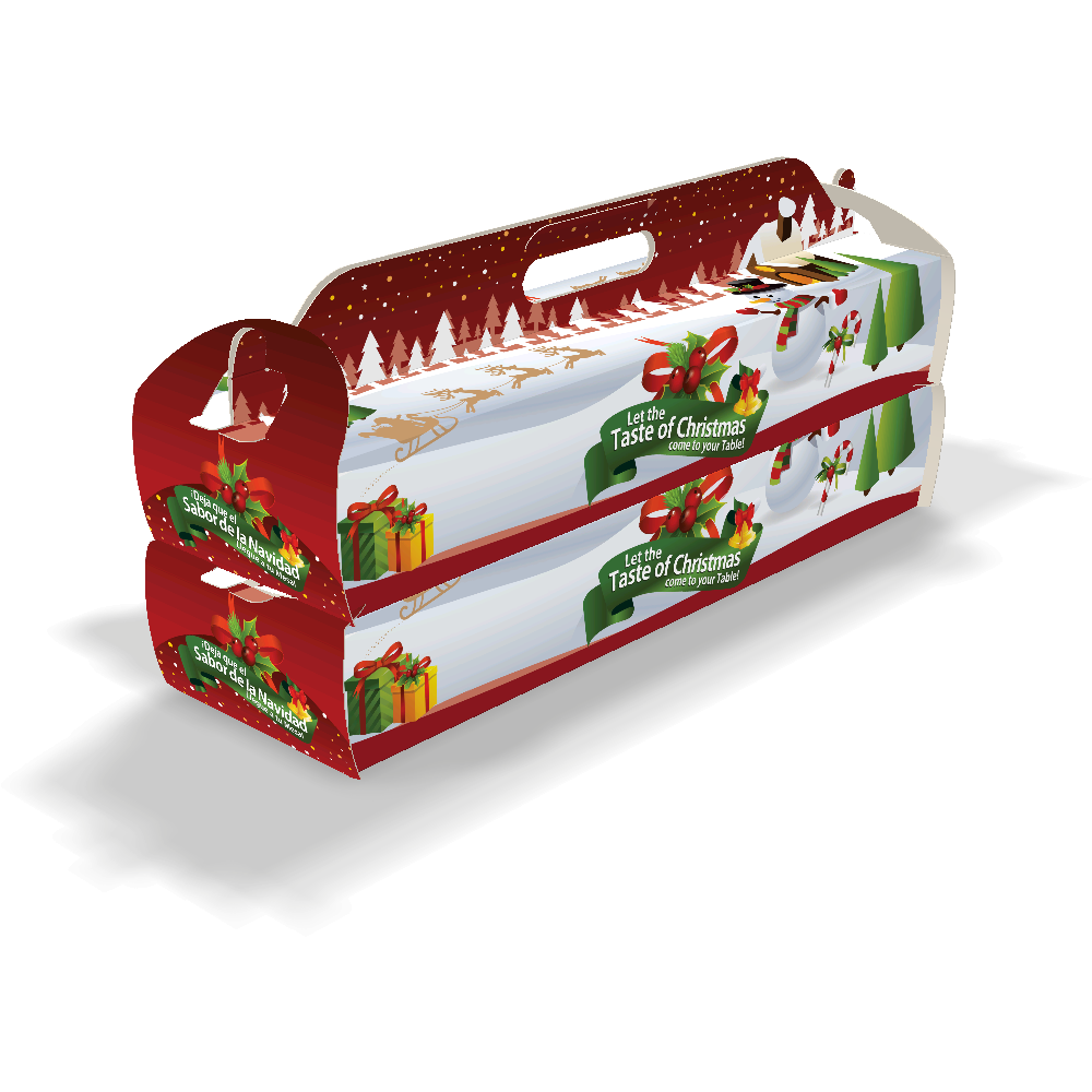 Caja para Pan de Jamón Navideña Generica
