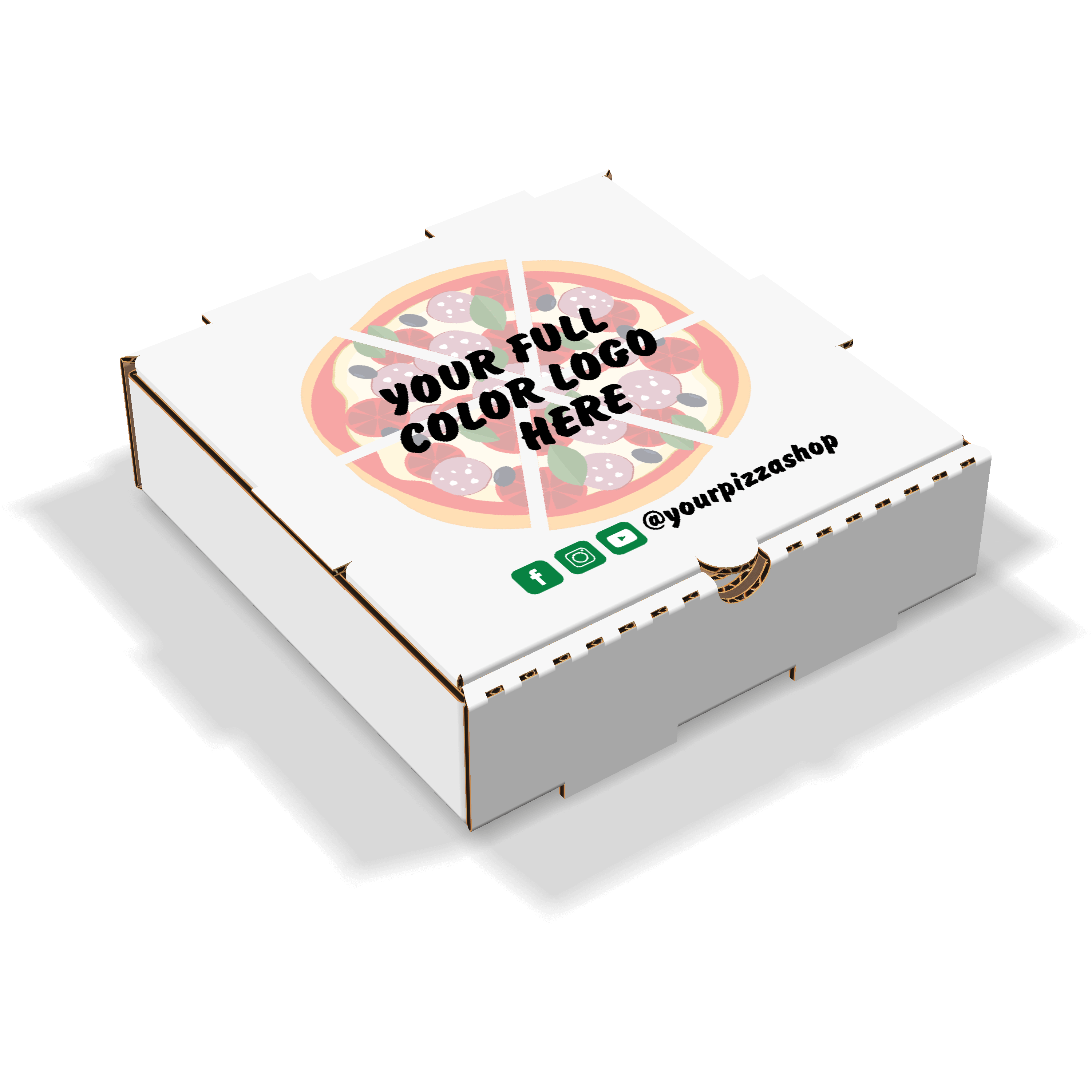 White Pizza Boxes with Custom Logo printed on top – CARTONBAR